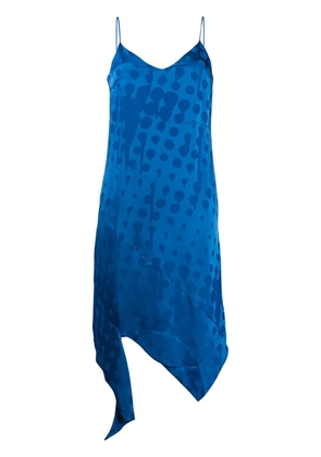 Off-White jacquard-woven slip dress - Blue