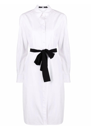 Karl Lagerfeld x Amber Valletta bow belted shirtdress - White