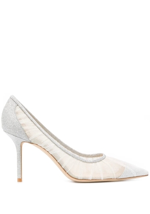 Jimmy Choo Love 85mm glitter pumps - White
