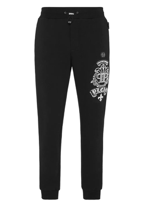 Philipp Plein graphic-detail tapered track pants - Black