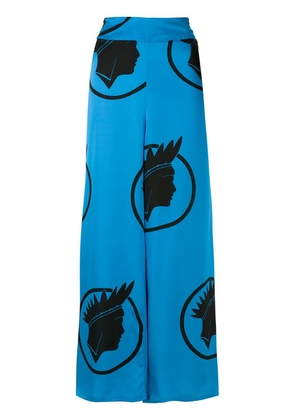 Amir Slama silk Índio wide leg trousers - Blue