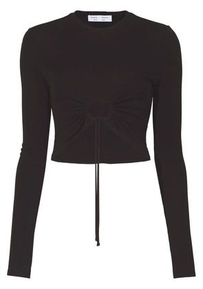 Proenza Schouler White Label cropped cut-out drawstring top - Black