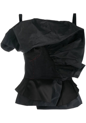 Maison Margiela sleeveless ruffled top - Black