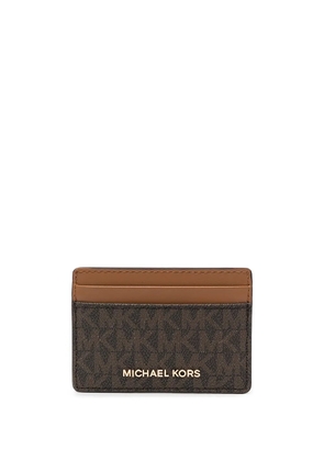 Michael Kors leather logo card holder - Brown