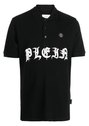 Philipp Plein logo-print short-sleeved polo shirt - Black