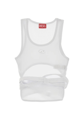Diesel cut-out tie tank top - White