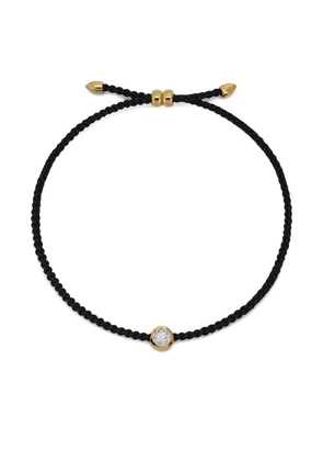 Monica Vinader gold-bead solitaire diamond bracelet - Black