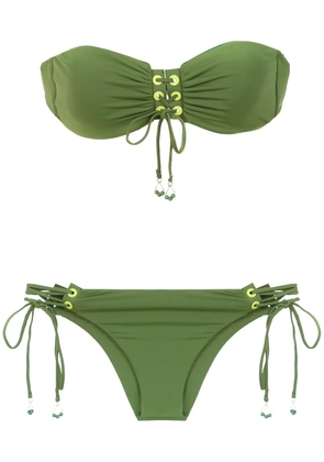 Amir Slama lace up bikini - Green
