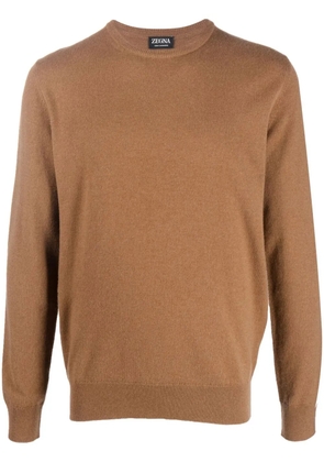 Zegna crew-neck cashmere jumper - Brown