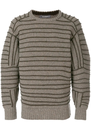 Issey Miyake Pre-Owned tonal striped jumper - Brown