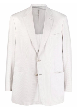 Brioni striped single breasted blazer - White