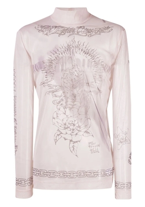 Givenchy graphic-print high neck T-shirt - Neutrals
