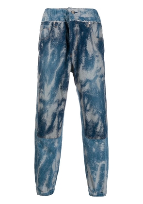 AMBUSH acid wash denim track pants - Blue