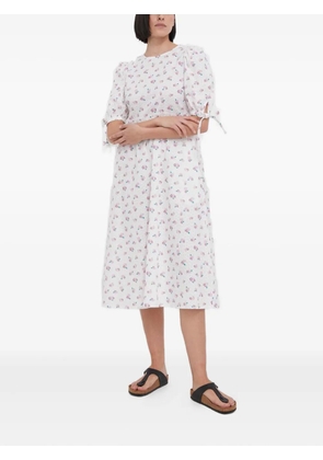 Barbour short-sleeves floral midi day dress - White