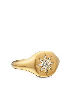 David Yurman 18kt yellow gold Cable Collectibles Compass diamond pinky ring (9.7mm)