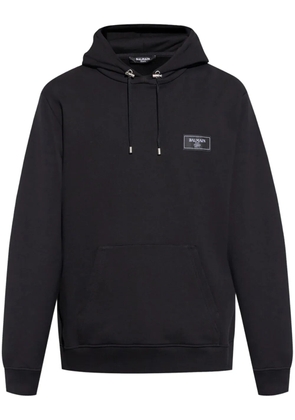 Balmain logo-patch hoodie - Black