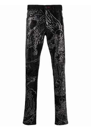 Philipp Plein Skeleton Tattoo straight-leg jeans - Black