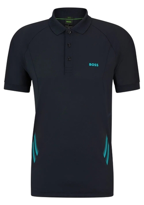 BOSS logo-print polo shirt - Blue