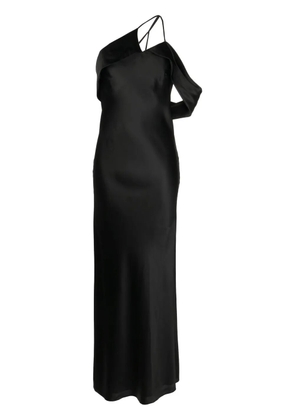 Michelle Mason bias-cut one-shoulder gown - Black