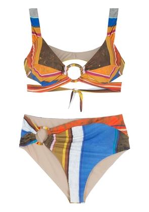 Amir Slama Striped print Eco bikini set - Multicolour