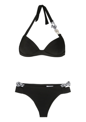 Amir Slama rope details balconette bikini set - Black