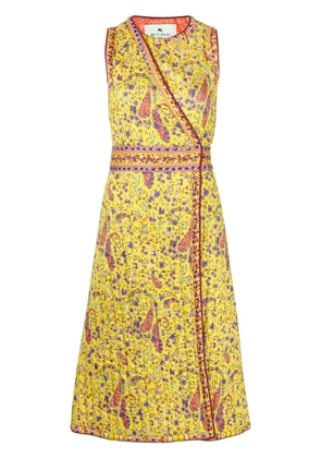 ETRO quilted floral-print midi dress - Yellow