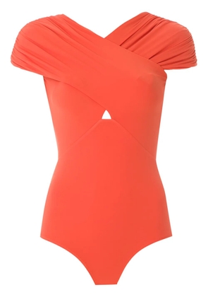 Amir Slama ruched panelled body - Orange