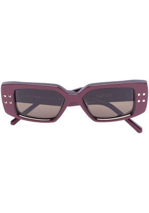 VALENTINO GARAVANI EYEWEAR Rockstud rectangle frame sunglasses - Red