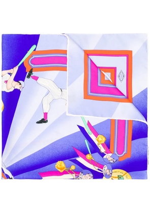 Versace Pre-Owned 1990s baseball-print silk scarf - Blue