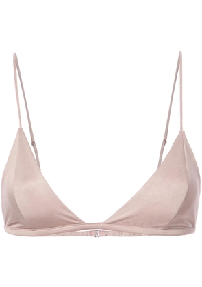 Fleur Du Mal Luxe triangle bra - Brown