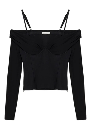 Simkhai draped off-shoulder top - Black