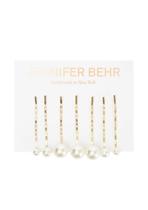 Jennifer Behr set of 7 Perla hairclips - White