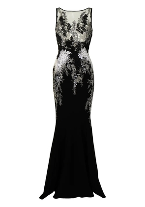 Saiid Kobeisy fitted floral lace-embroidered gown - Black