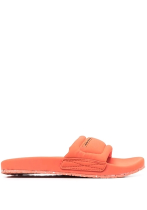 Heron Preston logo-patch slip-on slides - Orange