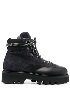 Furla panelled lace-up boots - Black
