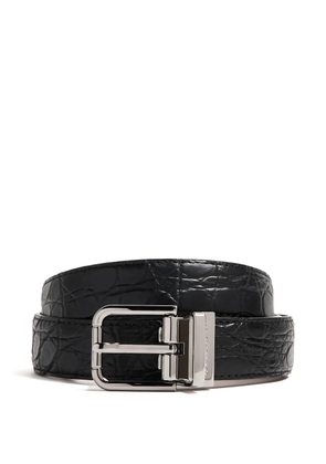 Dolce & Gabbana crocodile-effect buckle belt - Black