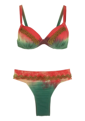 Amir Slama embroidery Tie Dye bikini set - Multicolour