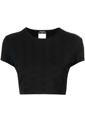 CHANEL Pre-Owned 1997 CC logo-embroidered crop top - Black
