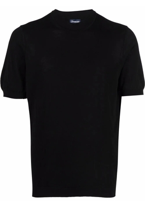 Drumohr fine knit mock-neck T-shirt - Black