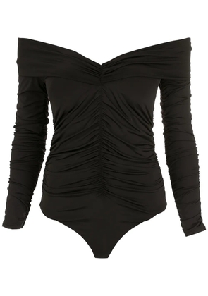 Amir Slama ruched long-sleeves bodysuit - Black