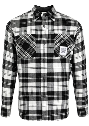 Fumito Ganryu pleated flannel shirt - Black