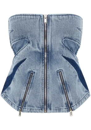 Dion Lee darted denim corset - Blue