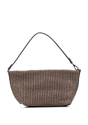 Brunello Cucinelli raffia-effect shoulder bag - Neutrals