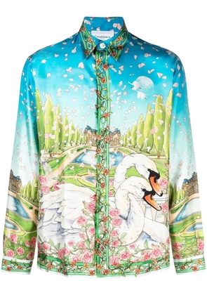 Casablanca Dream House print silk shirt - Blue