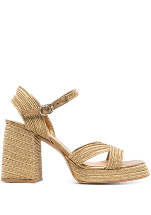 Castañer interwoven metallic slingback sandals - Gold