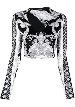 Versace Barocco-print crop top - Black