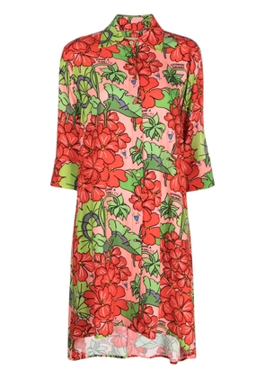 alessandro enriquez floral-print shirt dress - Pink