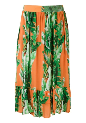 Amir Slama printed ruffle skirt - Green