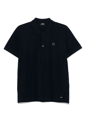 FENDI logo-embroidered polo shirt - Blue