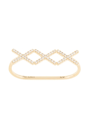 ALINKA 18kt yellow gold KATIA TRIO diamond two-finger ring